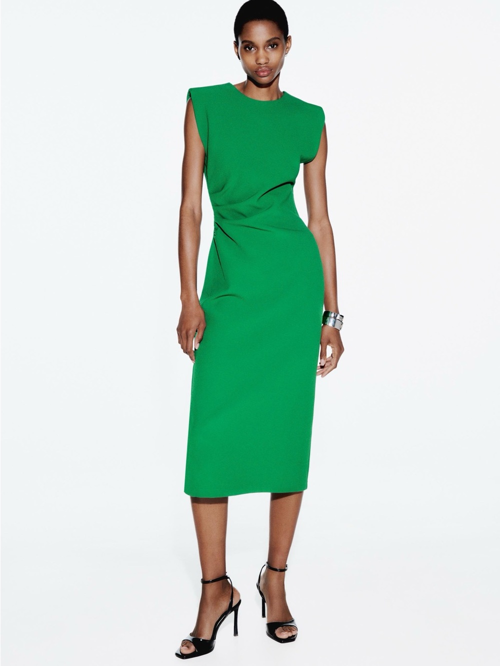 Zara Fitted Waist Sleeveless Midi Column Dress